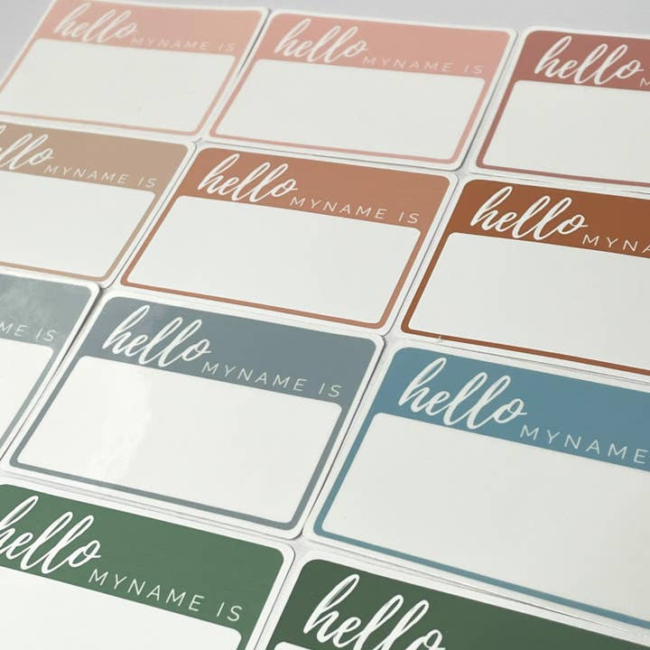 Lot de 3 autocollants Hello My Name Is pour la vente par Paper Giggles