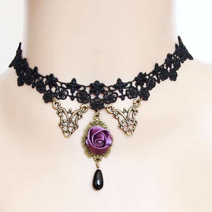 HALLOWEEN LACE NECKLACE NECK CHAIN SHORT NECKLACE_CWMM0161 for wholesale by ACCITY
