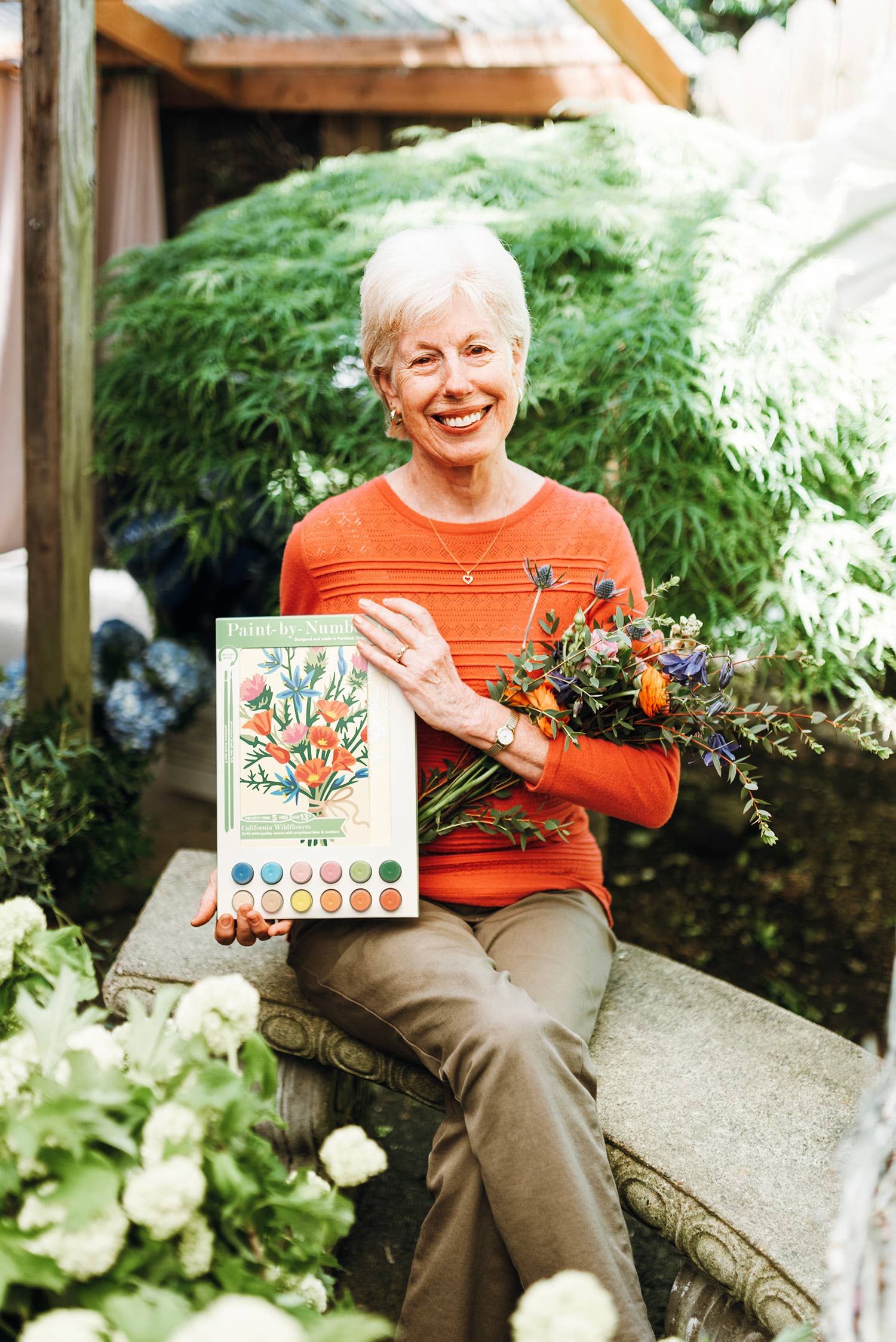 Elle Crée (She Creates) - Wholesale DIY Craft Kit - California Wildflowers Paint-by-Number Kit 4