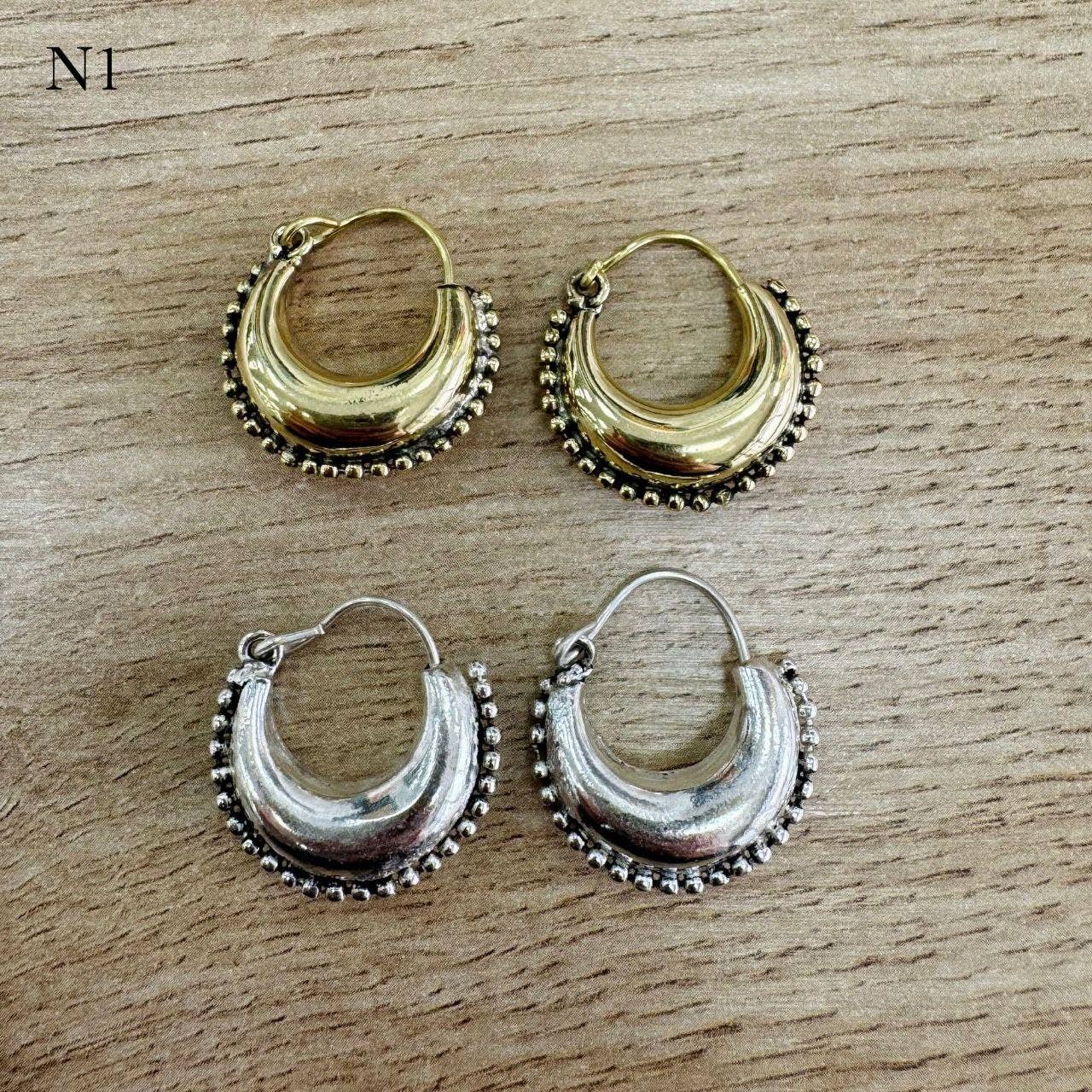 Hecho a mano - Wholesale Hoop Earrings - German silver earrings P.4