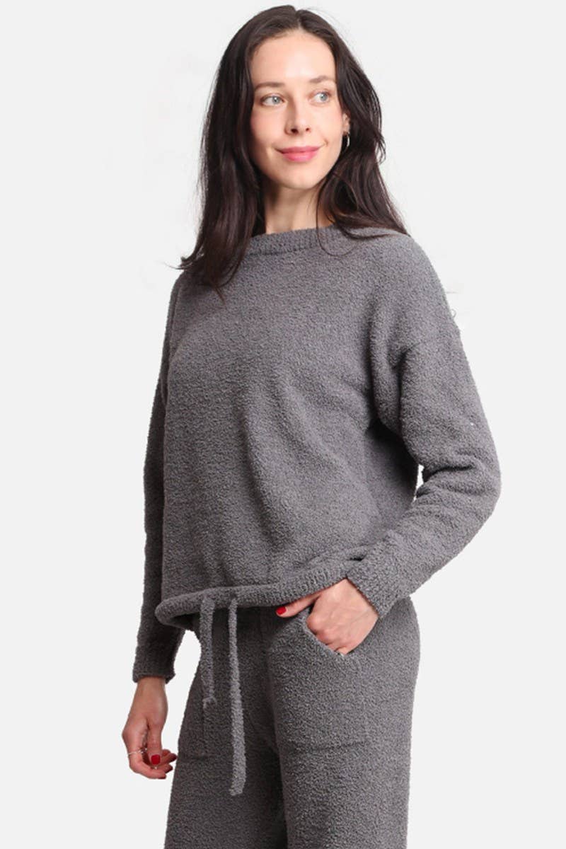 Fashion City – wholesale Sweatshirt – Women's – Solid Color Luxury Soft Lounge Pullover Sweater10