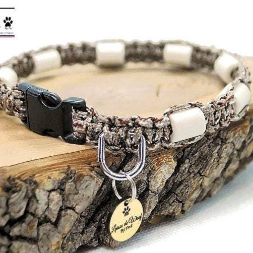 Colar anti-carrapatos em cerâmica EM | Laissedewouf camuflagem por atacado de Laisse de wouf