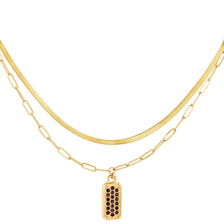 Stainless Steel Double Necklace With Charm for wholesale by SHINE BUY