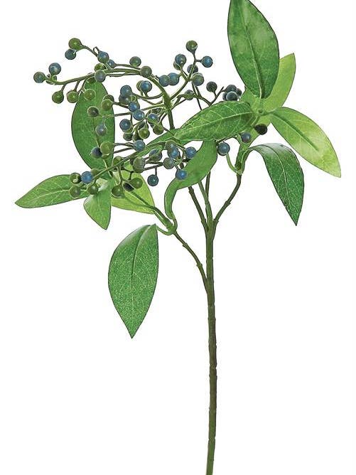 Seed Berry & Foliage Pick,16", Blue for wholesale by Select Artificials, Inc.