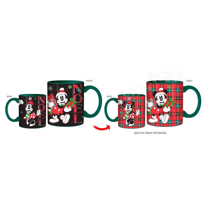 Silver Buffalo - Wholesale Coffee Mug - Disney Classic Holiday Mickey Minnie 14oz Heat Reveal Mug