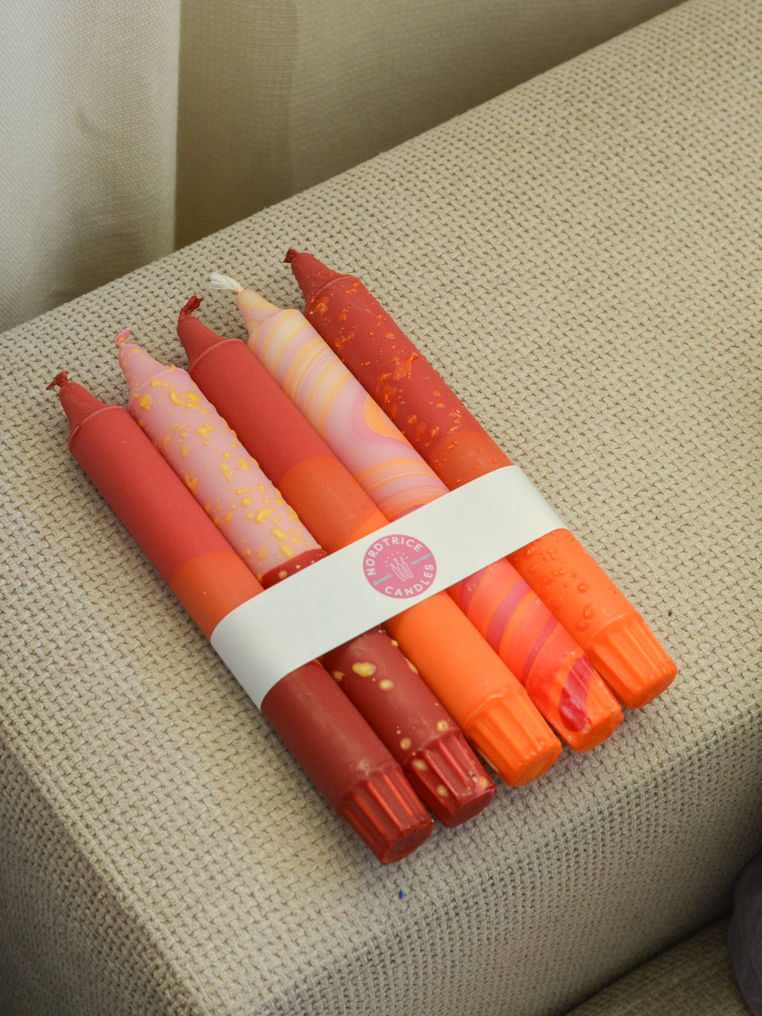 Nordtrice - Wholesale Tapered Candle/Candlestick - Taper candles- 5 pack/ Taper Candles Autumn Orange Mix3