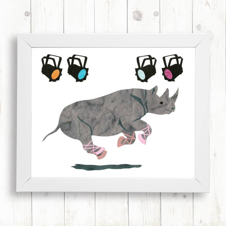 Black Rhinoceros Art Print for wholesale by Whimsy Spot