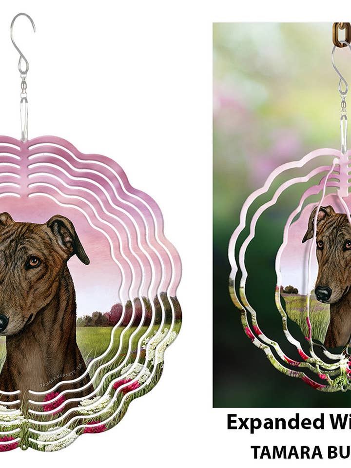 Levriero Tigrato Scuro - Girandola di Vento per la vendita all'ingrosso da parte di Pet Gifts USA, LLC