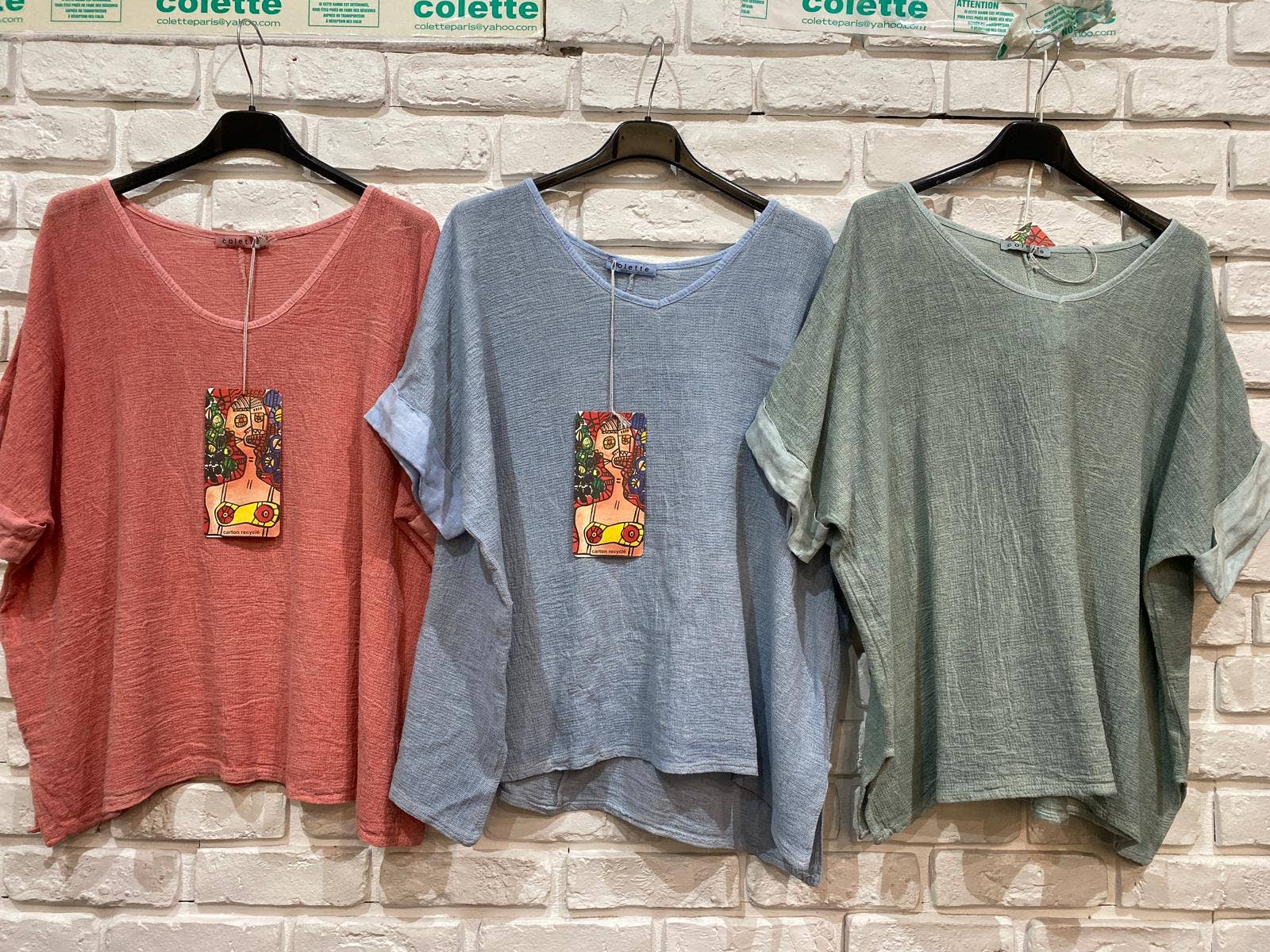 la maison des fibres naturelles – wholesale T-shirt – women's – Linen cotton blend t-shirt 10% LINEN 90% COTTON 676318