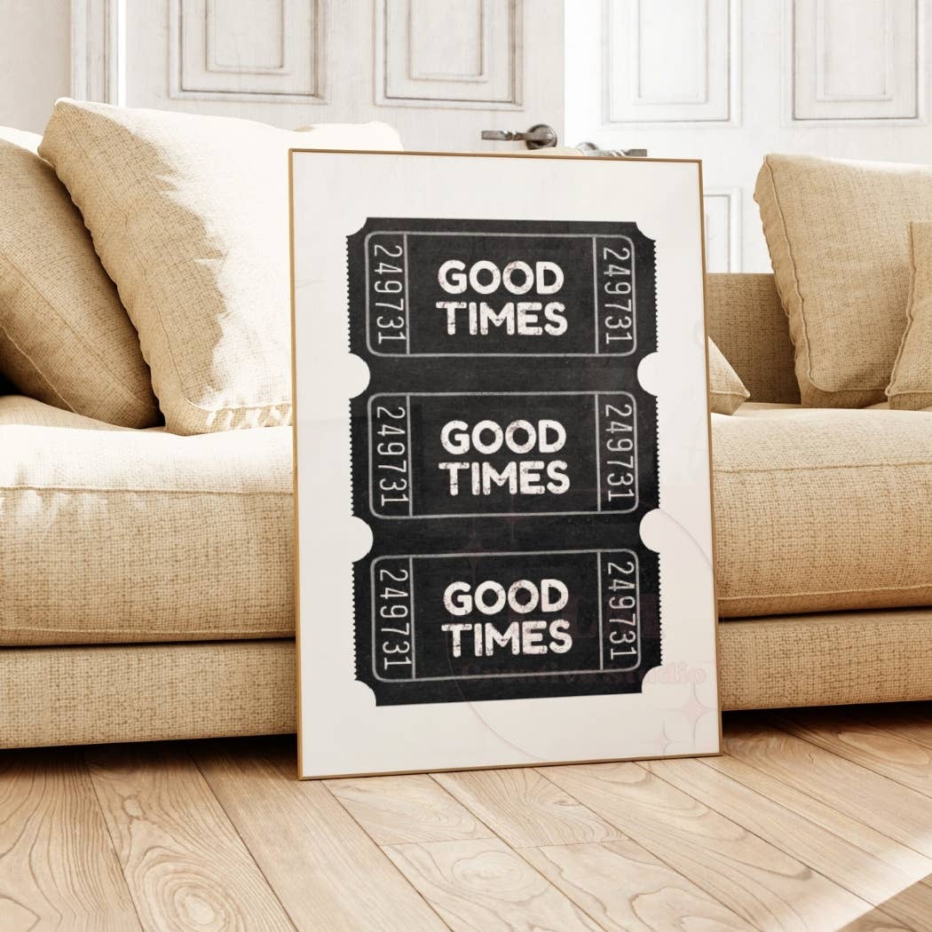 CLM Creative Studio - Wholesale Art Print - Black Noir Good Times Ticket Wall Art Prints5
