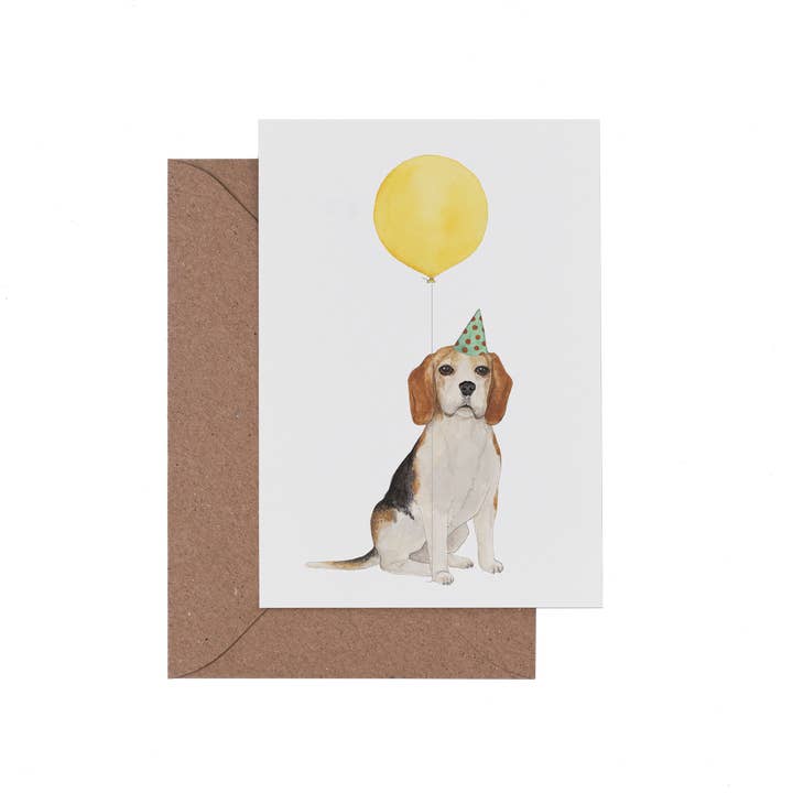Mister Peebles - Wholesale Verjaardagskaartje - Balloon Animal Card - Beagle1