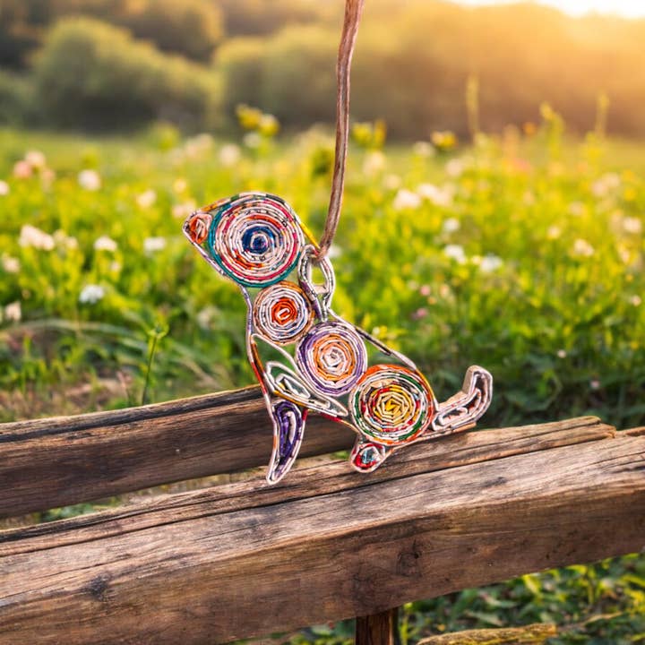 Dog Ornament - Recycled Paper for wholesale by The Upcycled Paper Company