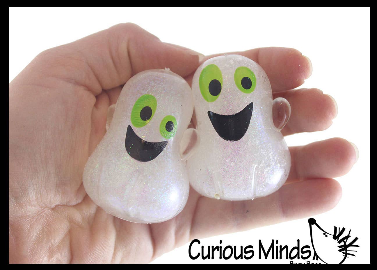 Curious Minds Toys - Wholesale Stress Relief Ball/Dough - 1 Glitter Gel Ghost Stress Balls - Sticky Ghosts Squeeze Fi4