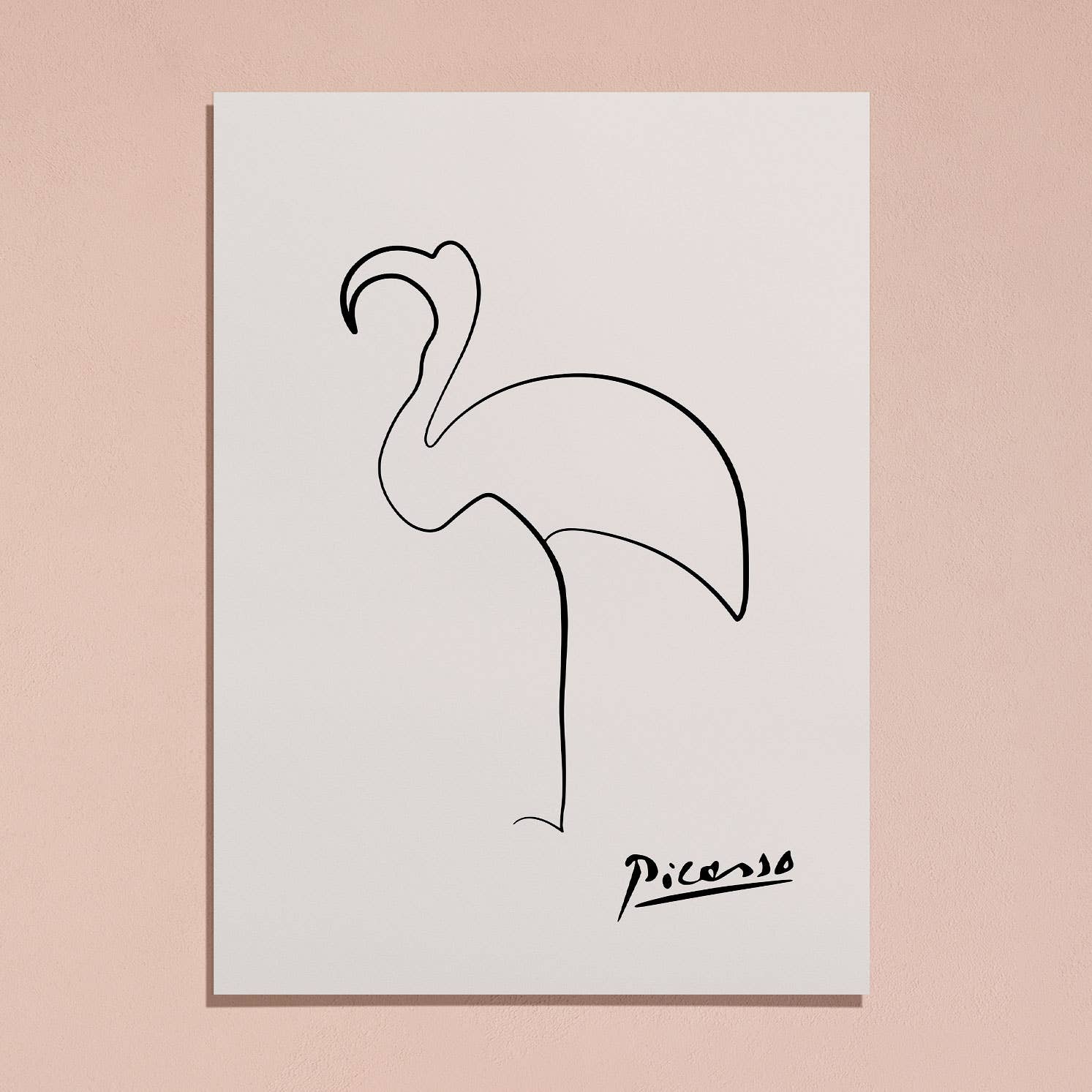 Sugar & Canvas – Impressão artística por atacado – Pablo Picasso Flamingo Linha Desenho Arte Print P351