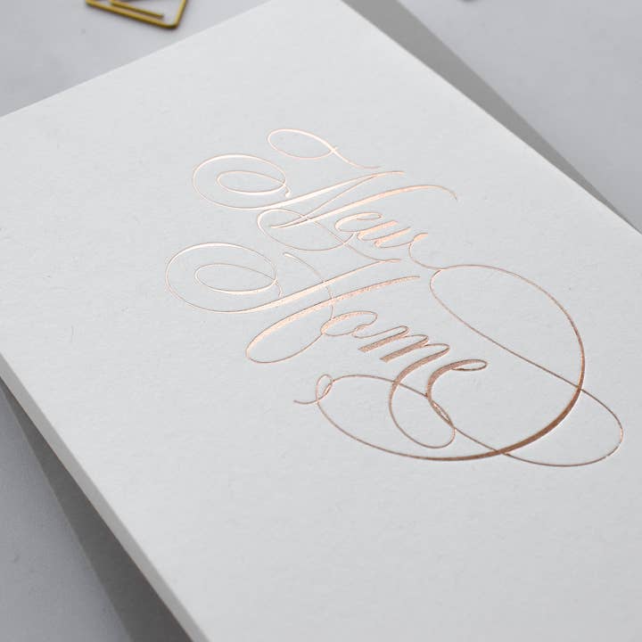 New Home, Hot Foil Greetings Card for wholesale by Jennifer Tune