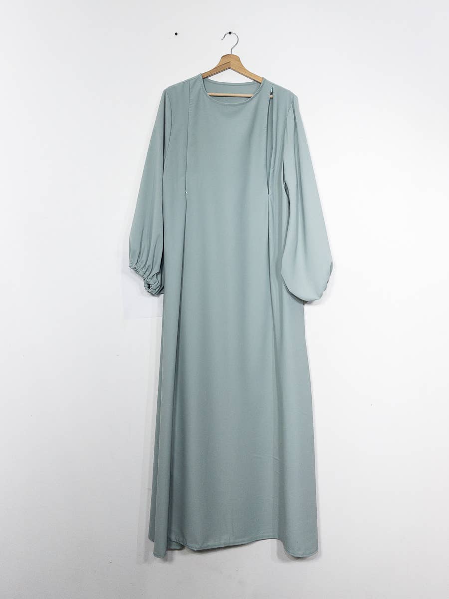 IDEAL OUTFIT - Wholesale Nursing Dress - Maternity - Medina silk nursing abaya with zip opening 2508PK25