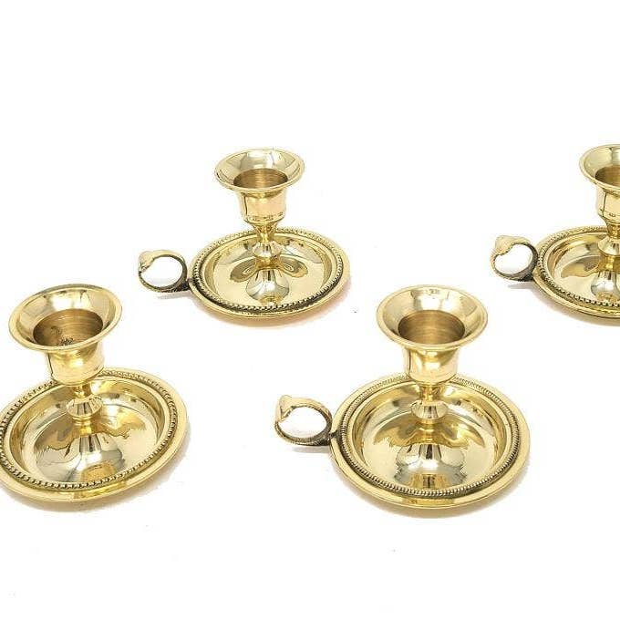 Portacandele in Ottone 3" (Set di 4) per la vendita all'ingrosso da parte di GREENROOTS USA LLC