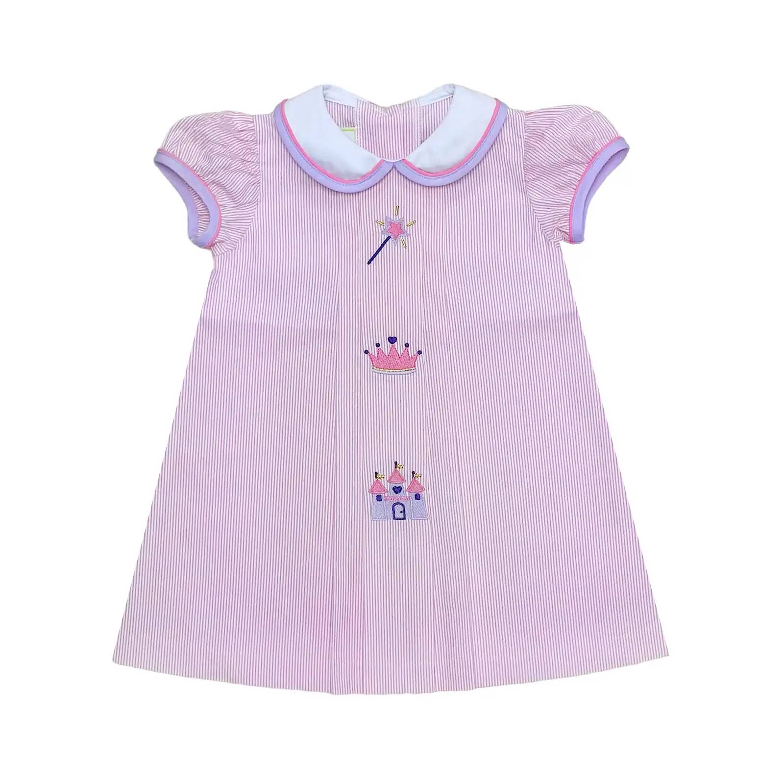 Seersucker espanhol rosa Vestido Princesa Robyn para venda a revendedores na Faire