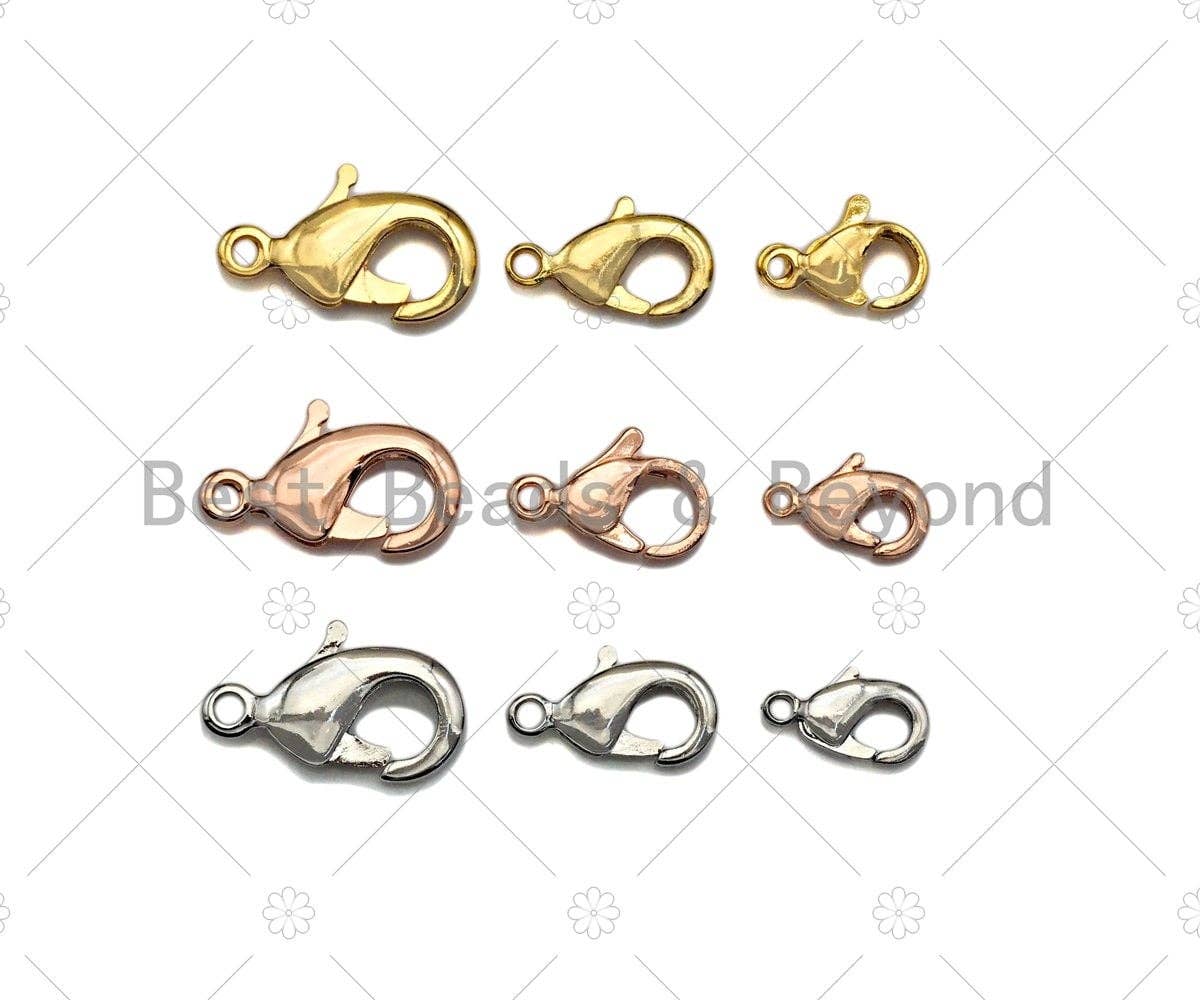 BestBeads&Beyond - Wholesale Clasp - 5pc/10pcs Simple Lobster Claw Clasp,Gold/Silver/Black/Rose g0
