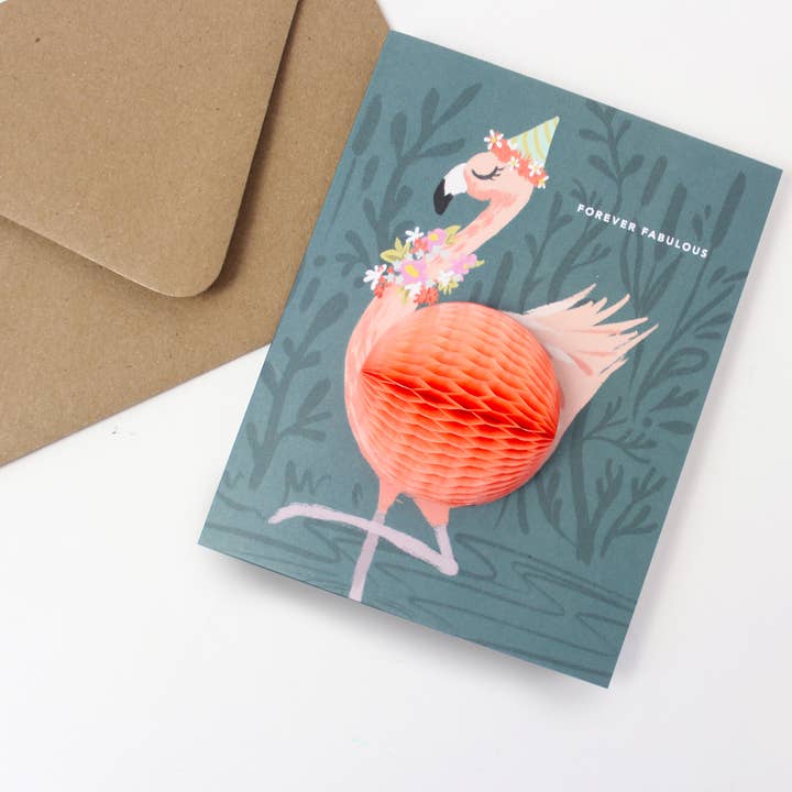 Inklings Paperie - Wholesale Birthday Card - Pop-up Card - Flamingo Birthday4