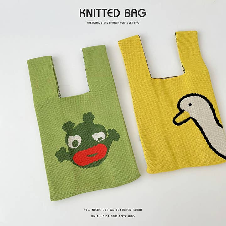 ACCITY - Wholesale Tote Bag - Women's - CUTE CARTOON ANIMAL KNITTED SHOULDER BAG HANDBAG_CWAB23973