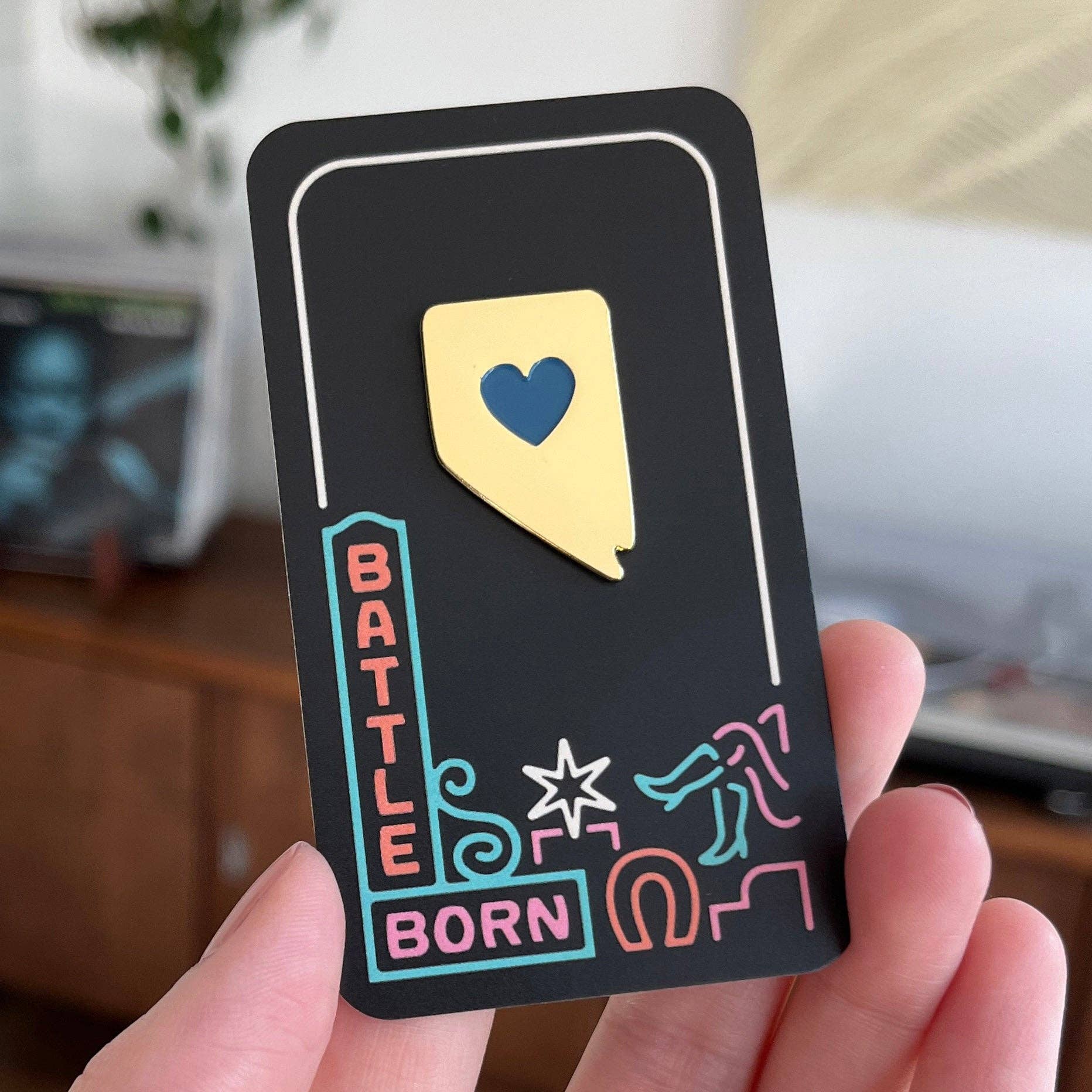 Battle Born Brand - Wholesale Lapel Pin/Button - Nevada Blue Heart Pin3