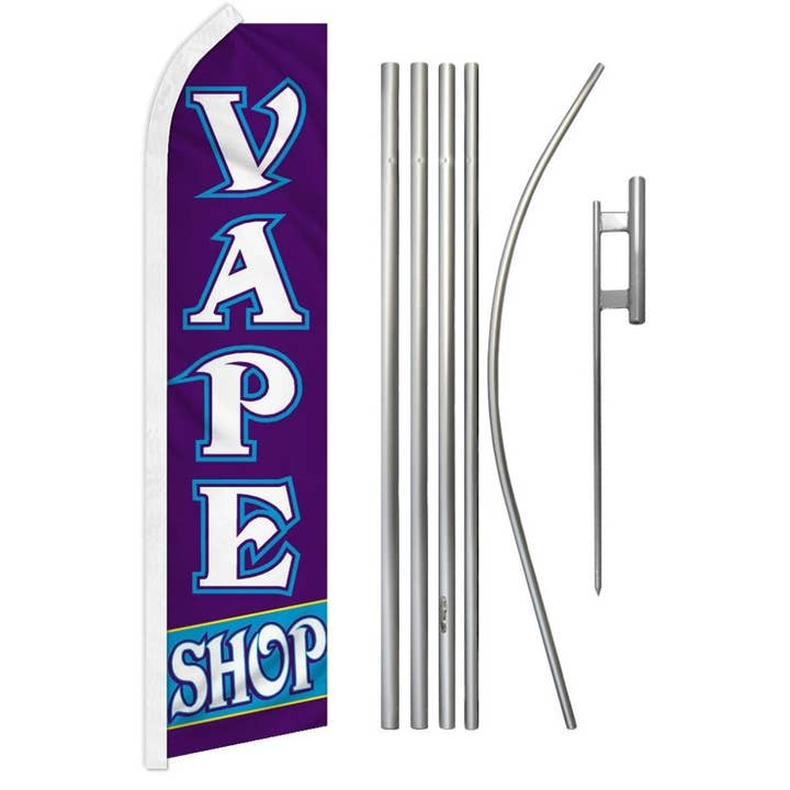 Vape Shop (Purple) Super Flag & Pole Kit for wholesale by Flags Importer