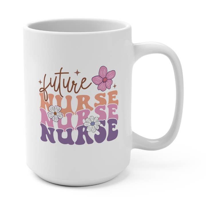 Future Nurse, Hero, Superpower, ER Nurse, Nurse NiCU, School Nurse, Hero ER NiCU School Nurse, Hero ER NiCu School Nurse, cadeau personnalisé Mug Superpower en céramique blanche pour la vente par QDTee Boutique
