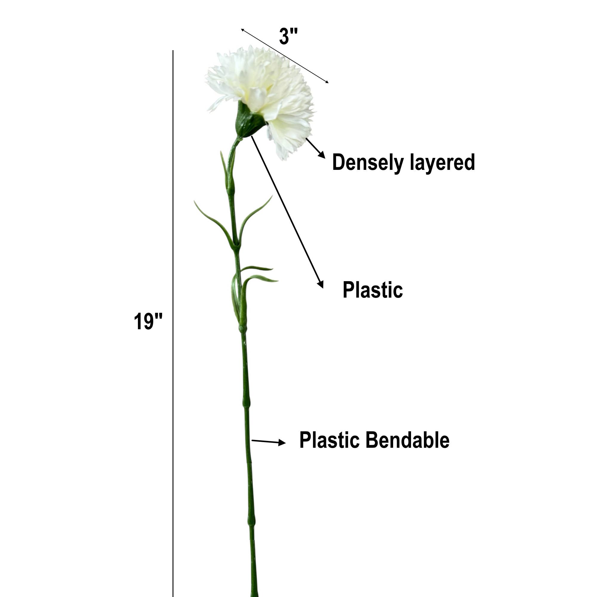 Angel Isabella – wholesale Artificial flowers – 19.5"-Real Touch Classic Artificial Carnation 4