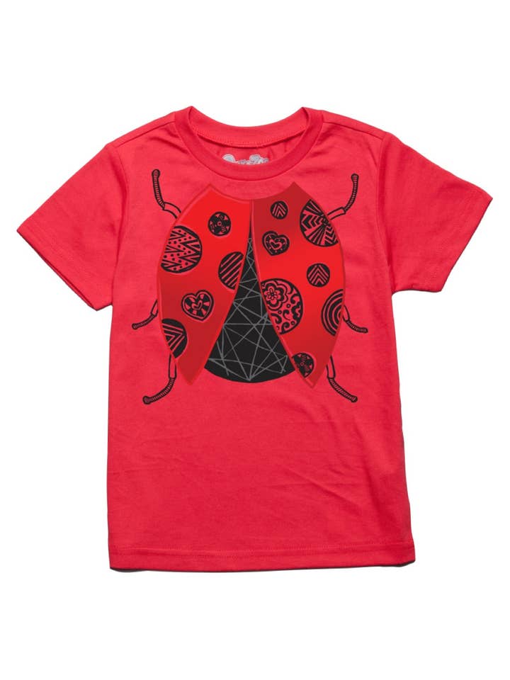 Infant/Toddler Educational S/S Ladybug Tee in Red for wholesale by Peek-A-Zoo