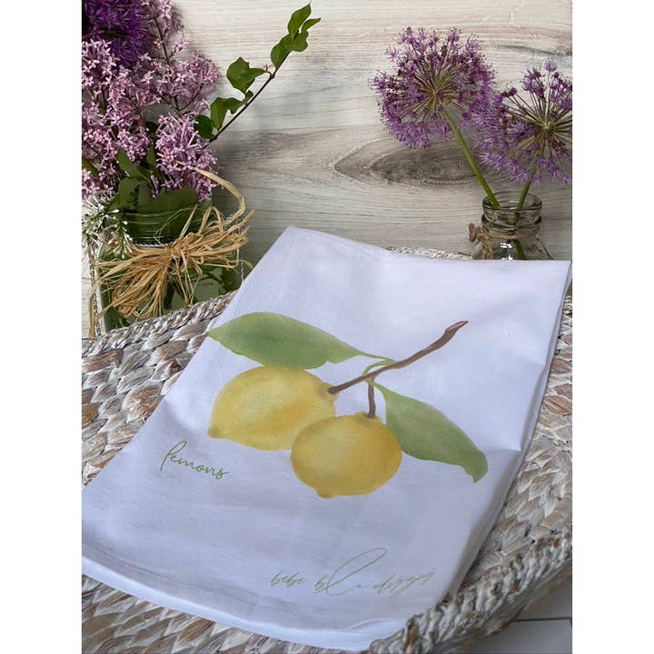 Bebe Blu Designs, LLC - Wholesale Tea Towel - Lemons Tea Towel, Kitchen Decor, Lemon Flour Sack Towel7