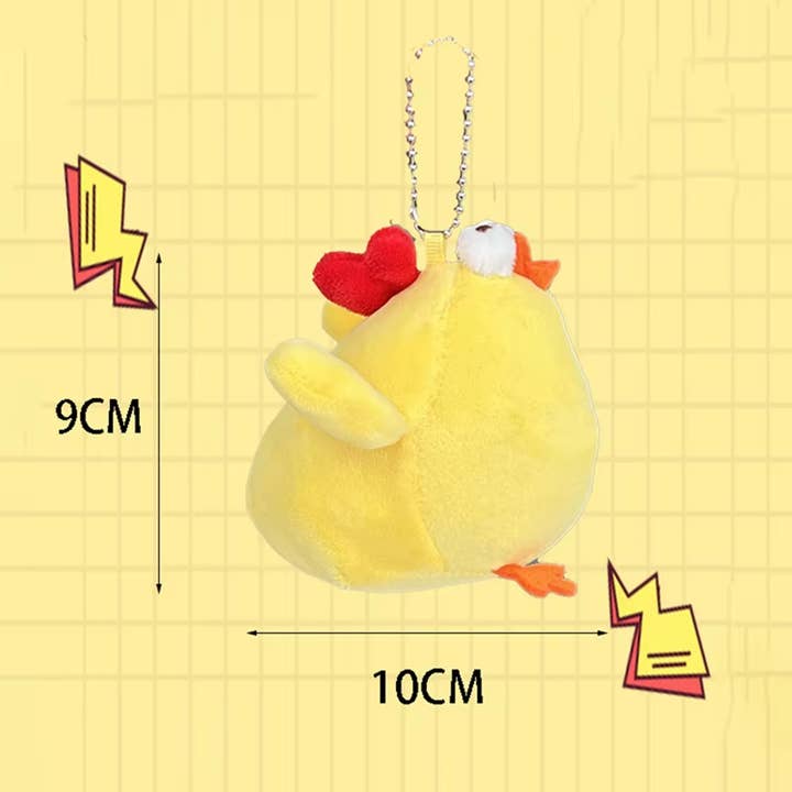 PR GROUPS LLC - Vendita all'ingrosso Portachiavi - Bambini - Portachiavi Pupazzo di Peluche Pollo Carino - Assortito