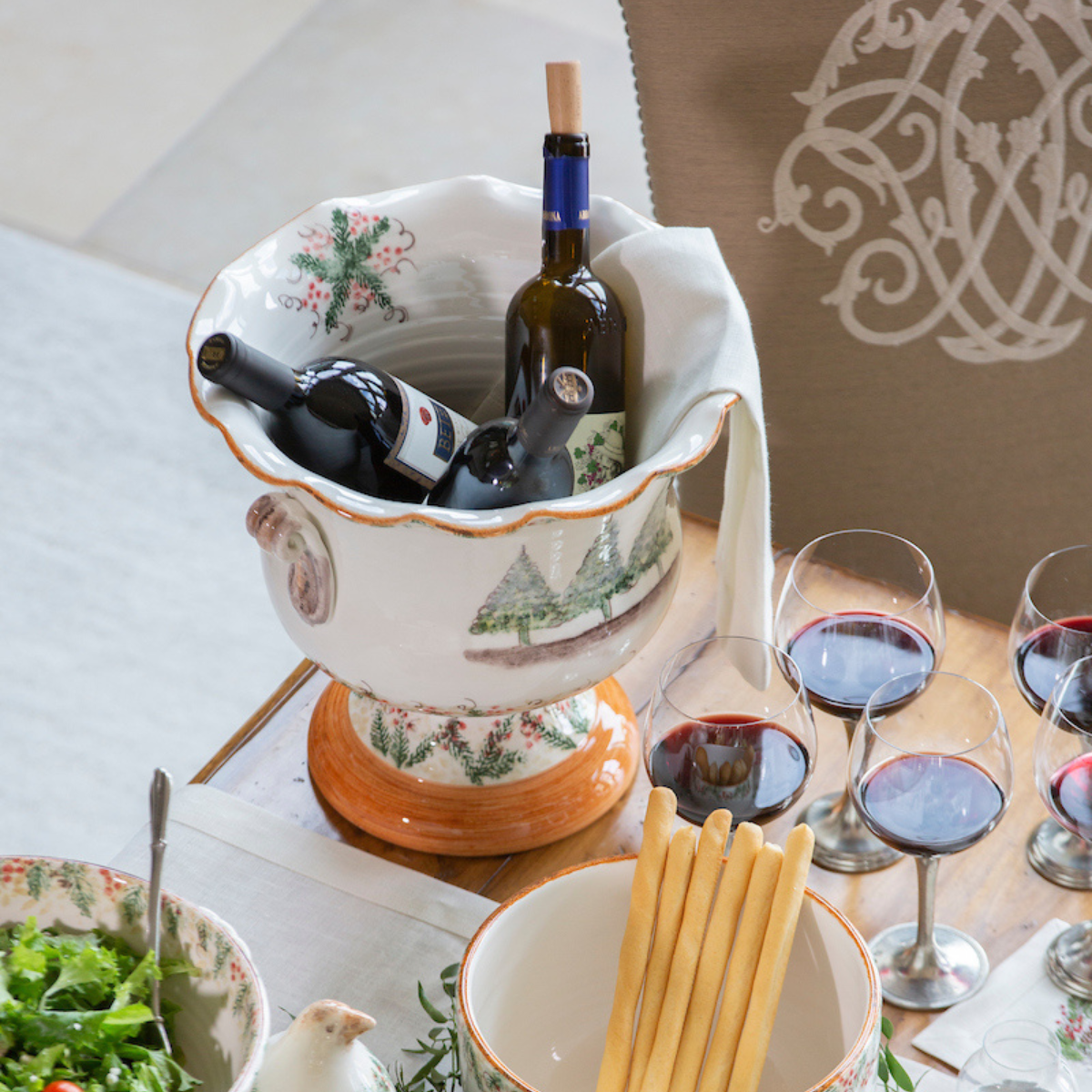 Arte Italica & Crown Linen Designs - Vendita all'ingrosso Vasi per piante - Cachepot con piedini Natale - Natale2