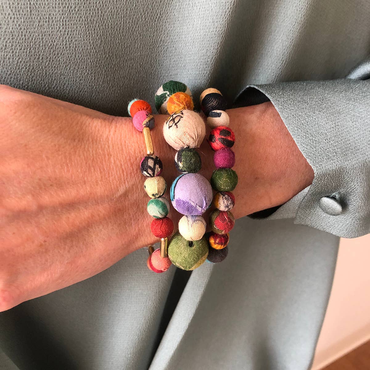 WorldFinds - Wholesale Beaded Bracelet - Kantha Poetic Bracelet1