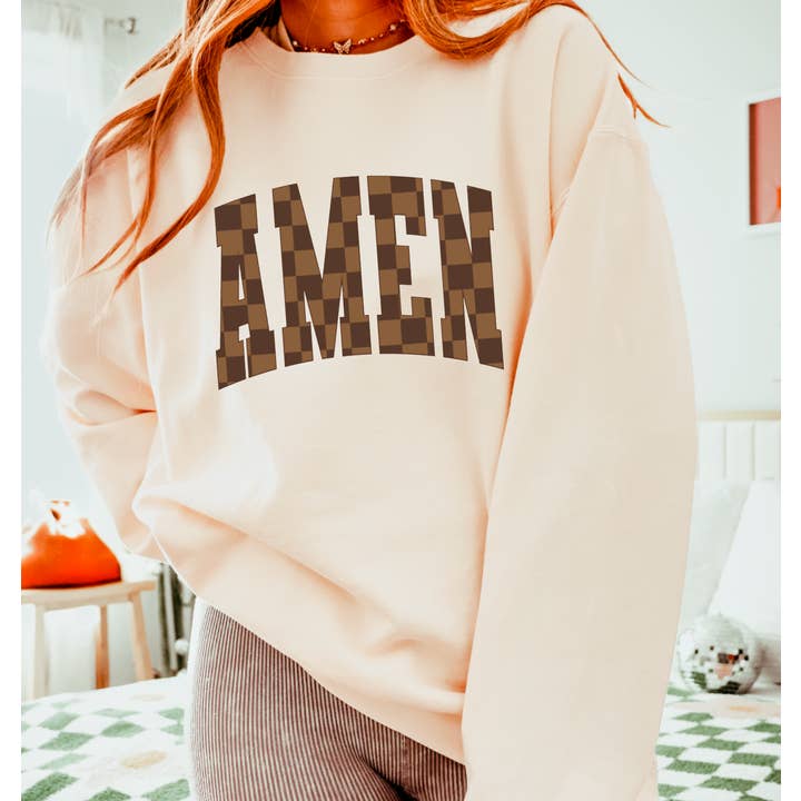 T-shirt Amen Checker Preppy Sweatshirt pour femme pour la vente par Gia Gifts Boutique