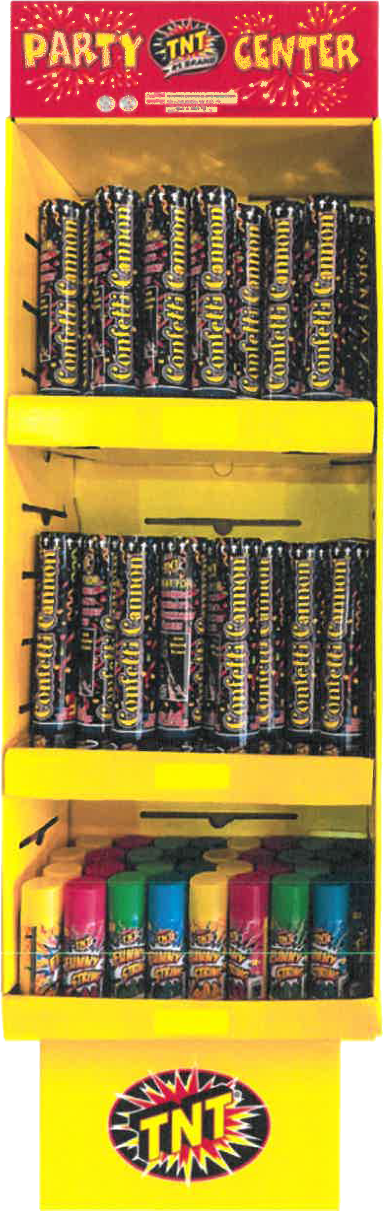 ET Products - Wholesale Retailer Display - Kids & Baby - TNT LeanBack Confeti Cannons & String Cans 80-Unit Display0