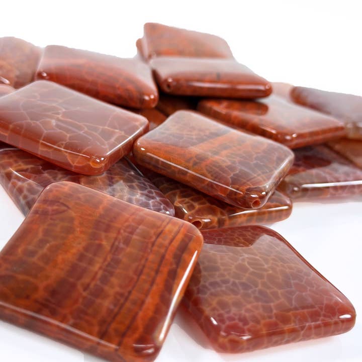 Agata di Fuoco 40x40mm - Lotto di 200 pezzi per la vendita all'ingrosso da parte di Hartman & Rose