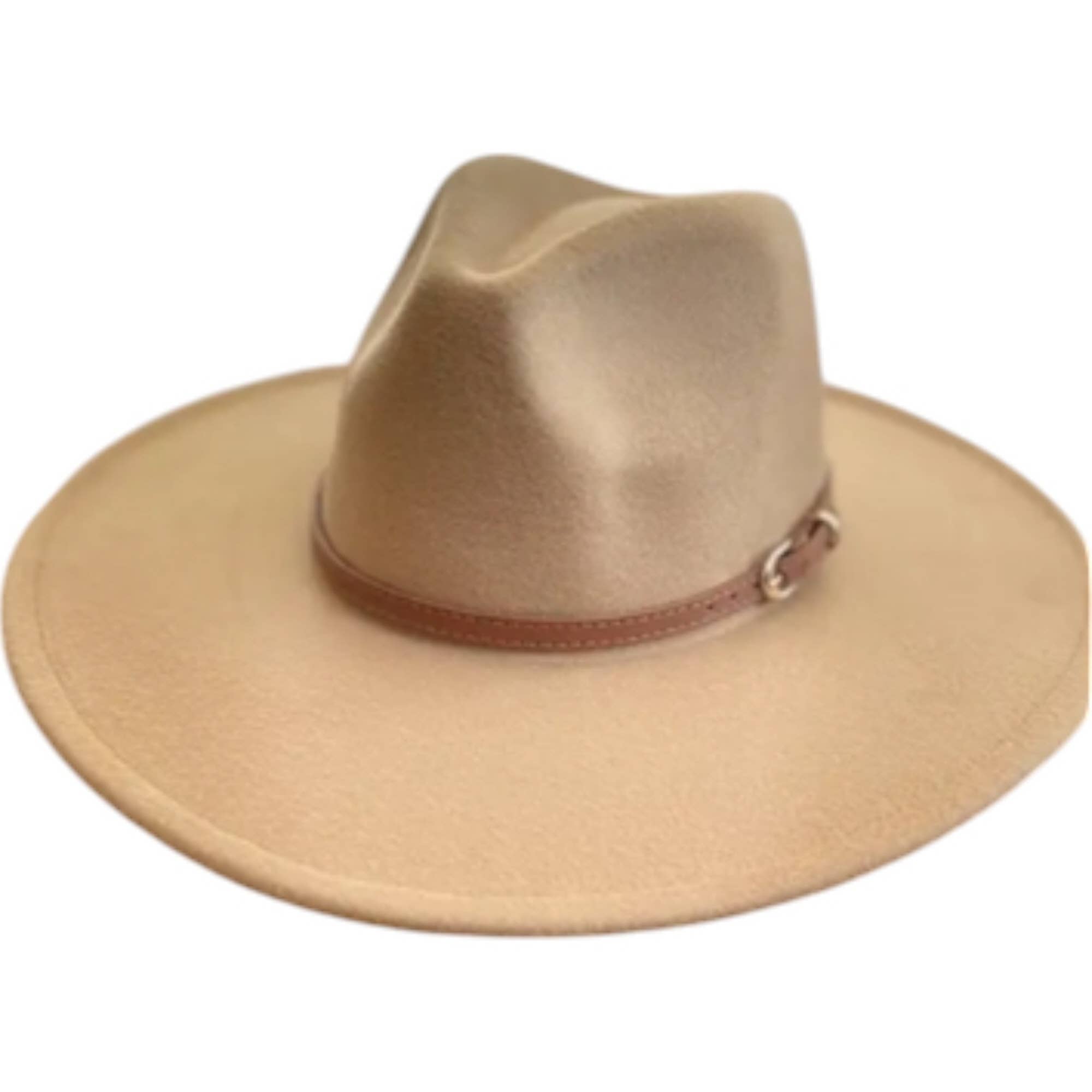 Portia Hat – wholesale Fedora - Unisex – Classic Wide Brim Felt Fedora with Leather Buckle Band6