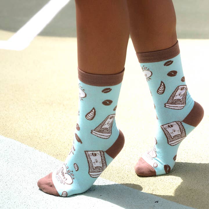 Boogie Toes - Wholesale Socks – Unisex - Coffee Cat - Adult sock - One Hit Wonders - Size M1