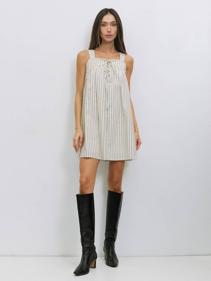 The Harper Dress | Striped Poplin Babydoll Dress for wholesale by MOD REF