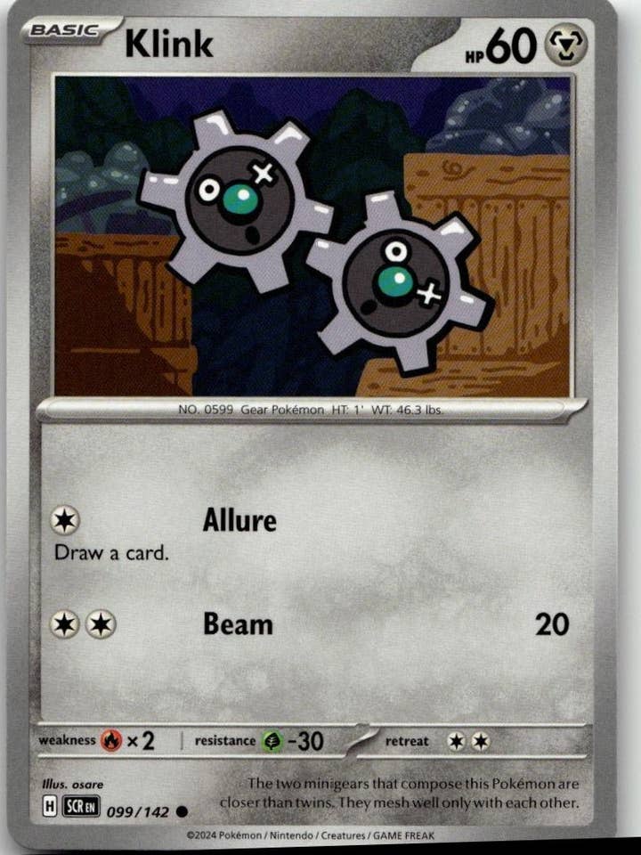 Pokémon SV07: Corona Estelar - Klink #099/142 para venta al por mayor de Chronic Cards