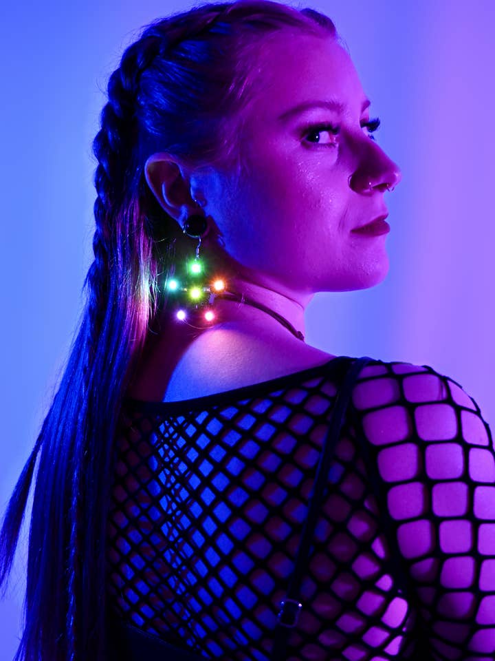 Constellation Earrings (Small Sound Reactive LED Earrings) for wholesale by Cosmic Accents