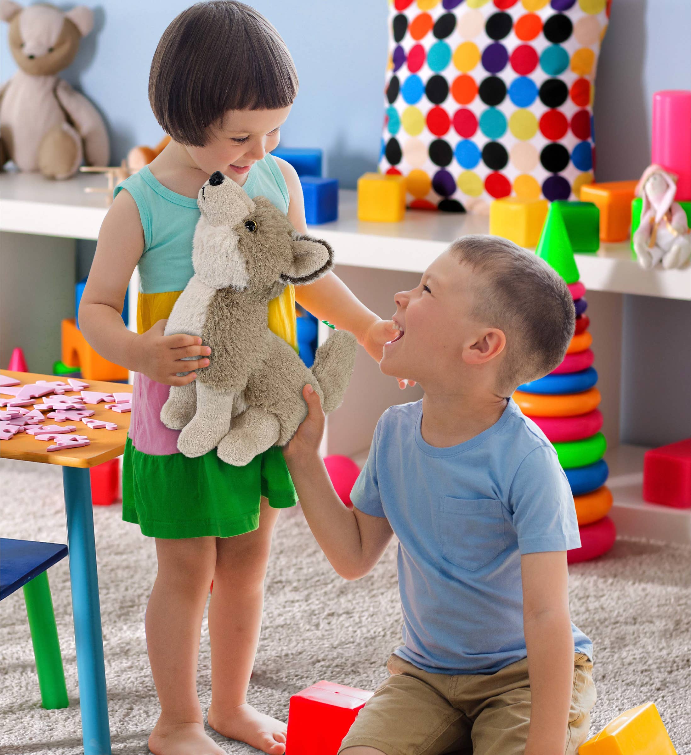 Cota Global - Wholesale Stuffed/plush toy – Kids & baby - Super-Soft Plush - Howling Wolf 10.5"5