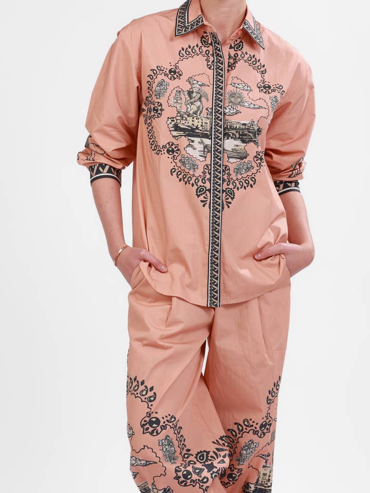 Popelinehemd Italienische Küste Rosa für den Großhandel von Las Sureñas