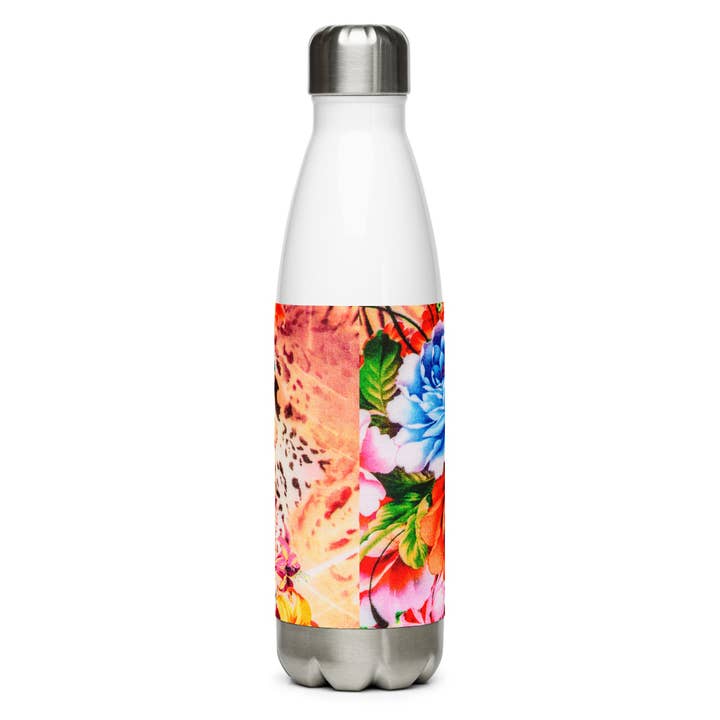Kolorful flowers Stainless Steel Water Bottle for wholesale by Quality Content LLC dba Koality Kontent