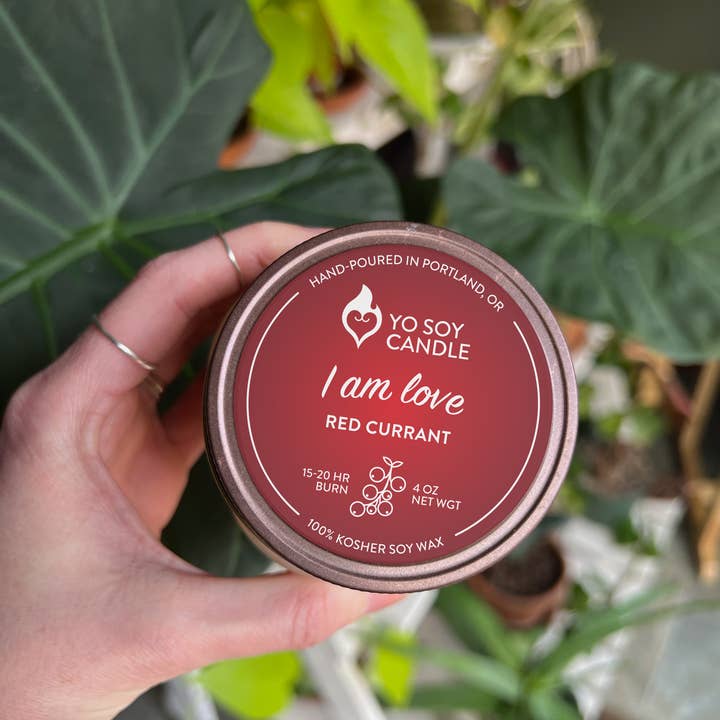 Yo Soy Candle - Wholesale Jar/Filled Candle - I AM LOVE : Red Currant Soy Candle3