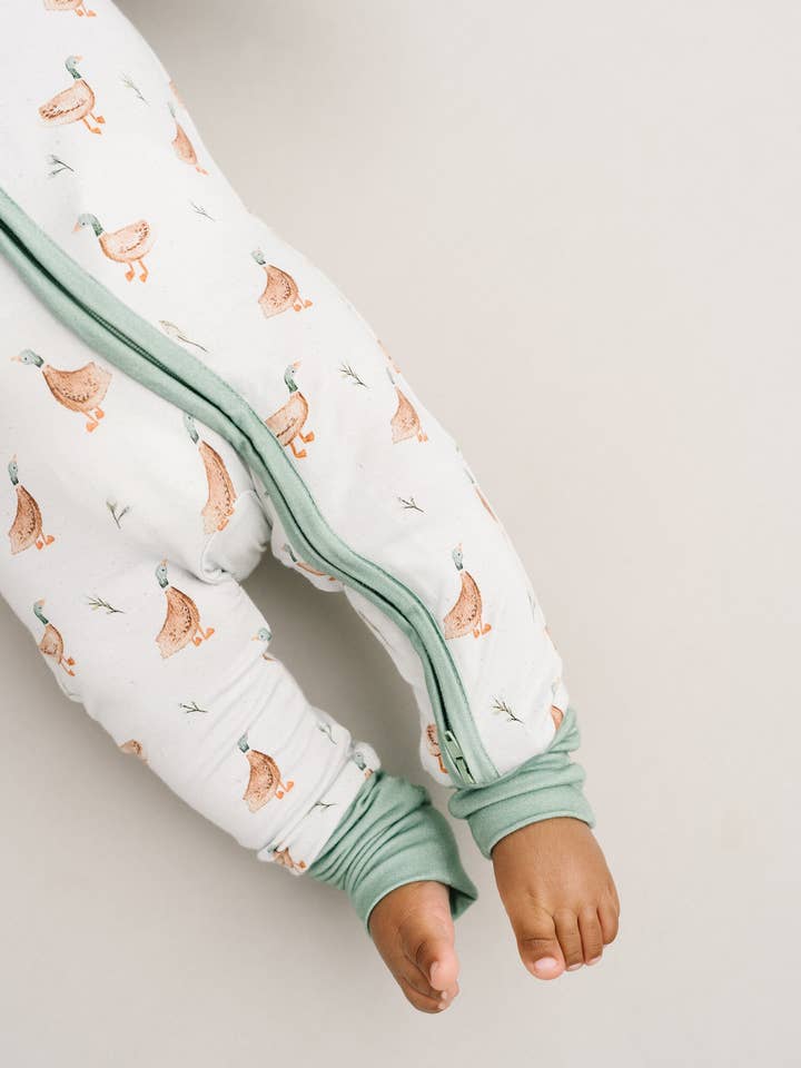 Little One Shop - Wholesale Sleepsuit - Baby - Puddle Ducks Bamboo Sleeper