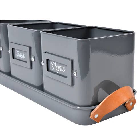 Burgon & Ball - Wholesale Plant Pot - Herb Pots Tray - Charcoal