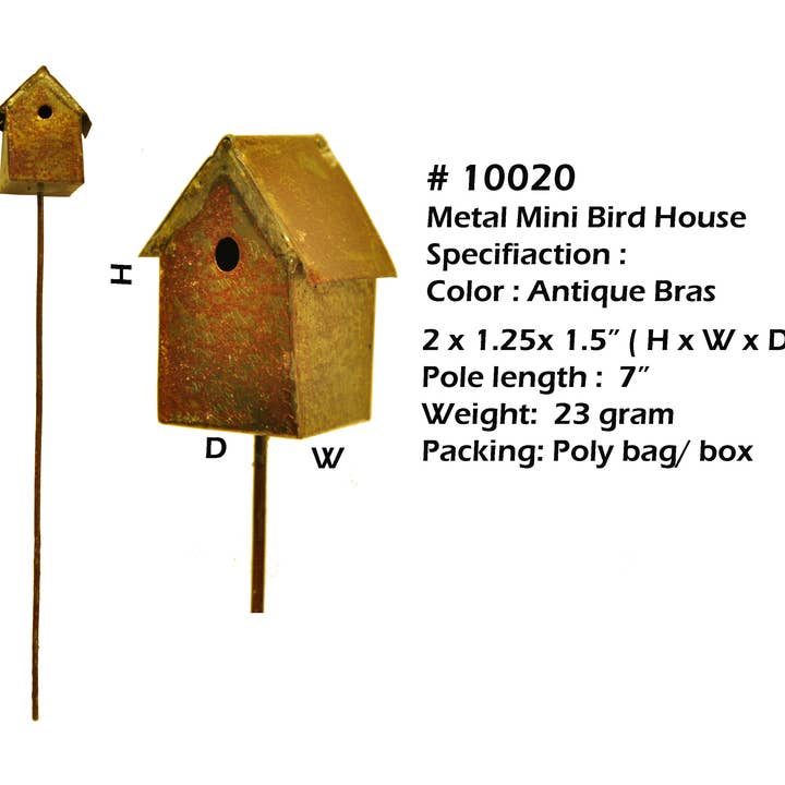 G & F Products - Vente Nichoir - MiniGardenn 10020 Fairy Garden Pick Oiseau4