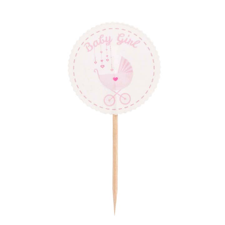 Baby Shower Cupcake Picks 12pc/bag - Pink for wholesale by Portofino International Trading, USA